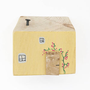 Yellow House Decorative Ornaments Small Wooden Houses Wooden Gifts