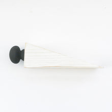 Load image into Gallery viewer, Grey and White Handmade Wooden Doorstopper Wood decor