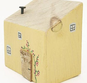 Yellow House Decorative Ornaments Small Wooden Houses Wooden Gifts