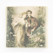 Load image into Gallery viewer, Wood Coasters with Vintage Style Romantic Scene