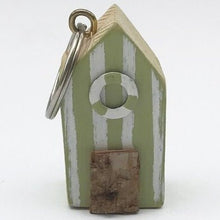Load image into Gallery viewer, Nautical Key Ring Beach Hut Wood Key Ring Wooden Accessories