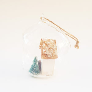 Christmas Scene Bauble Snow Scene Christmas Tree Rustic Decor - Can be made in a colour of your choice