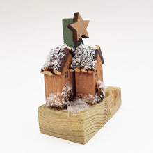 Load image into Gallery viewer, Tiny Wood Log Cabin Christmas Decoration Rustic Christmas Ornaments Wooden Christmas Decor Christmas Scene Rustic Holiday Decor Wood Decor