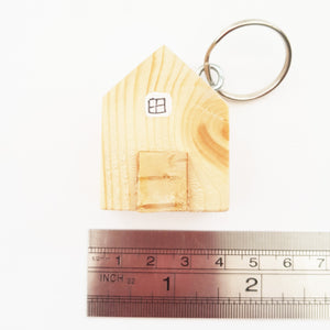 Key Ring Wood Miniature House New Home Gift