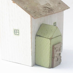 Wooden House Ornaments Green Wooden Decoration Little Cottages