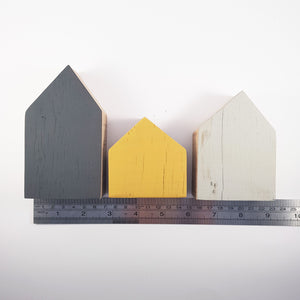 Wooden Houses Wooden Decor Blocks Wooden Home Decor - Painted in colours of your choice
