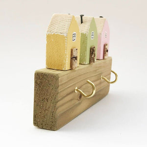 Unique Key Holder for Wall with 2 House Keyrings New Home Gift  - Made in colours of your choice