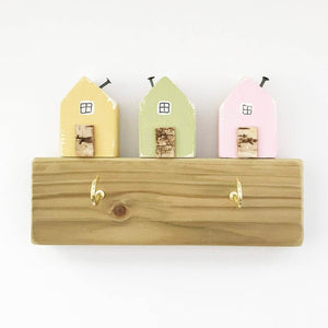 Unique Key Holder for Wall with 2 House Keyrings New Home Gift  - Made in colours of your choice