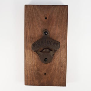 Wood Wall Mounted Bottle Opener Home Bar Decor - Painted in a colour of your choice
