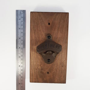 Wood Wall Mounted Bottle Opener Home Bar Decor - Painted in a colour of your choice