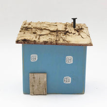Load image into Gallery viewer, Reclaimed Wood Blue Mini House Wood Decor Wood Gifts