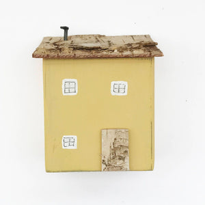 House Ornament Yellow Home Decor Wood Gifts