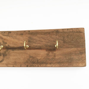 Wooden Key Holder with Vintage Style Key Prints Wood Decor