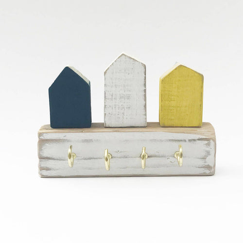 Wooden Key Holder with Reclaimed Wooden Houses