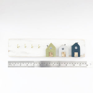 Pallet Wood Key Rack, Key Holder with Miniature Houses, Wooden Key Hooks, Key Holder for Wall, Key Hook, Key Hanger, Wooden Key Holder, Keys