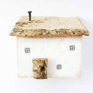 Cottage Wood House Wood Ornament - Painted in a colour of your choice