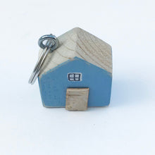 Load image into Gallery viewer, Wooden House Keychain with Floral Pattern Reverse Wooden Gifts