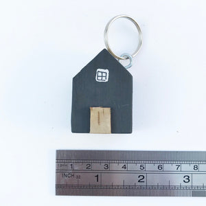 Tiny House Key Chain Wood Key Fob