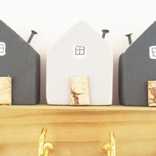 Load image into Gallery viewer, Wooden Key Holder for the Wall with Little Wooden Houses