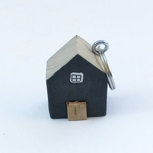 Tiny House Key Chain Wood Key Fob