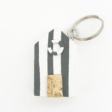 Load image into Gallery viewer, Beach Hut Keychain Wooden Key Ring