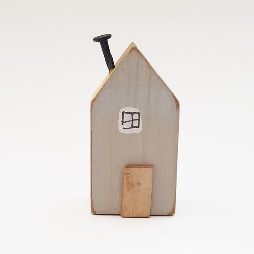 Grey Tiny Wood House Miniature Wooden Houses Tiny Houses Knick Knacks Rustic Wood Mini Art Tiny Gifts Mini House Wooden Houses