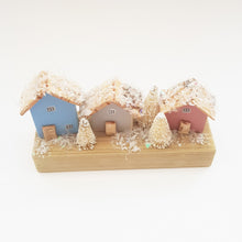 Load image into Gallery viewer, Wooden Cottages with Snow Christmas Decor