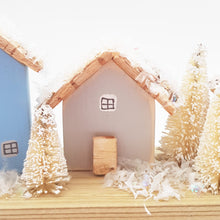 Load image into Gallery viewer, Wooden Cottages with Snow Christmas Decor