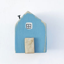 Load image into Gallery viewer, Wooden Magnets Tiny Wood House for Magnetic Board or Fridge Blue Magnet