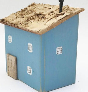 Reclaimed Wood Blue Mini House Wood Decor Wood Gifts