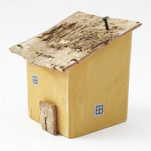 Load image into Gallery viewer, Wood Miniature House Yellow Home Accents