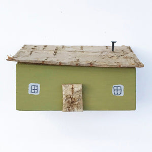 Miniature House Green Wooden Decor Home Ornaments