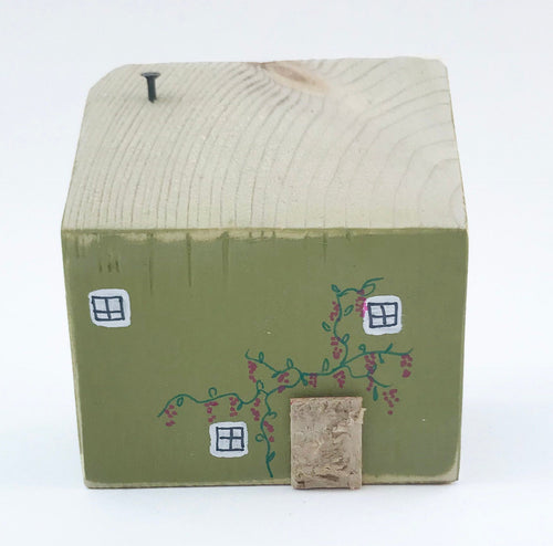 Green Wooden Cottage Small Wood Home Decor