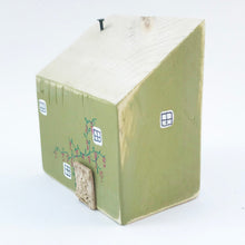 Load image into Gallery viewer, Green Wooden Cottage Small Wood Home Decor
