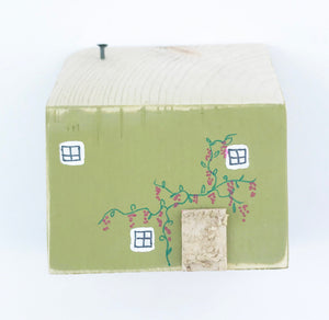 Green Wooden Cottage Small Wood Home Decor
