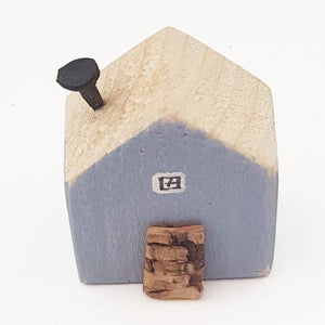Tiny Wooden House with Floral Decoupage Reverse Tiny Gift