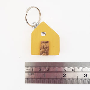 Yellow House Key Chain
