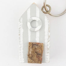 Load image into Gallery viewer, Beach Hut Keyring Wood Keychain Nautical Gifts