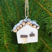Load image into Gallery viewer, Tiny Log Cabin Christmas Ornaments Handmade