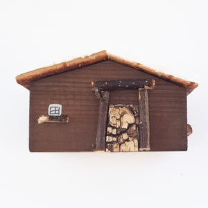 Rustic Wooden Log Cabin Cabin Christmas Ornament