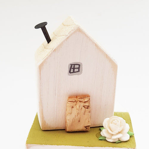 Wooden Door Stop with Tiny House Tiny House Gift - Painted in a colour of your choice
