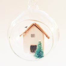 Load image into Gallery viewer, Christmas Scene Bauble Snow Scene Christmas Tree Rustic Decor - Can be made in a colour of your choice