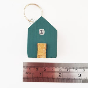 Little Wooden House Keyring Gift for New Home