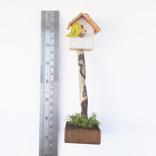 Load image into Gallery viewer, Birdhouse on a Stick Bird Ornament Miniature Gifts
