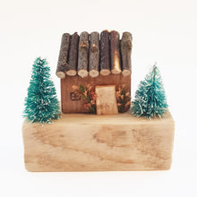 Load image into Gallery viewer, Christmas Decorations Rustic Tiny Wooden House Holiday Decor