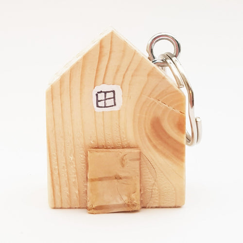 Key Ring Wood Miniature House New Home Gift