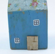 Load image into Gallery viewer, Blue House Wooden Cottages Blue Ornaments Small Wooden Gifts
