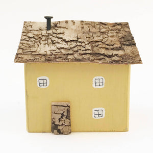 Yellow Wooden House Wooden Ornaments New Home Ornament