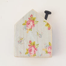Load image into Gallery viewer, Tiny Wooden House with Floral Decoupage Reverse Tiny Gift