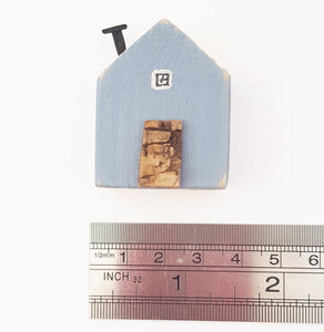 Tiny Wooden House with Floral Decoupage Reverse Tiny Gift